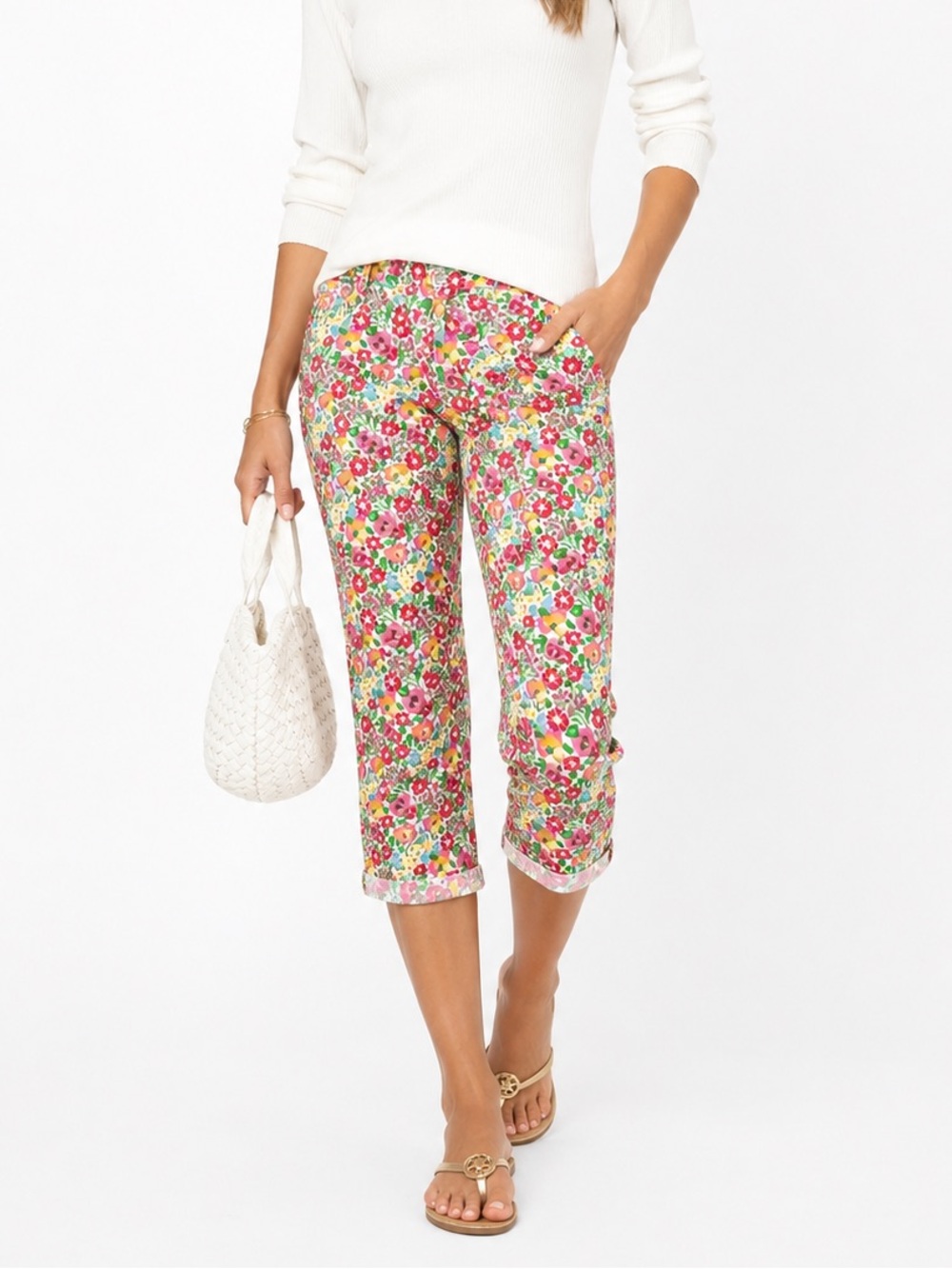 Lilly Pulitzer Whitney Garden Pants roll-up Size 2 floral pants women’s